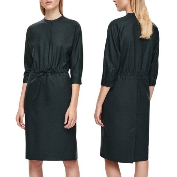 COS Dresses & Skirts - COS Drawstring Shirt Dress Size 4 Black Minimalist